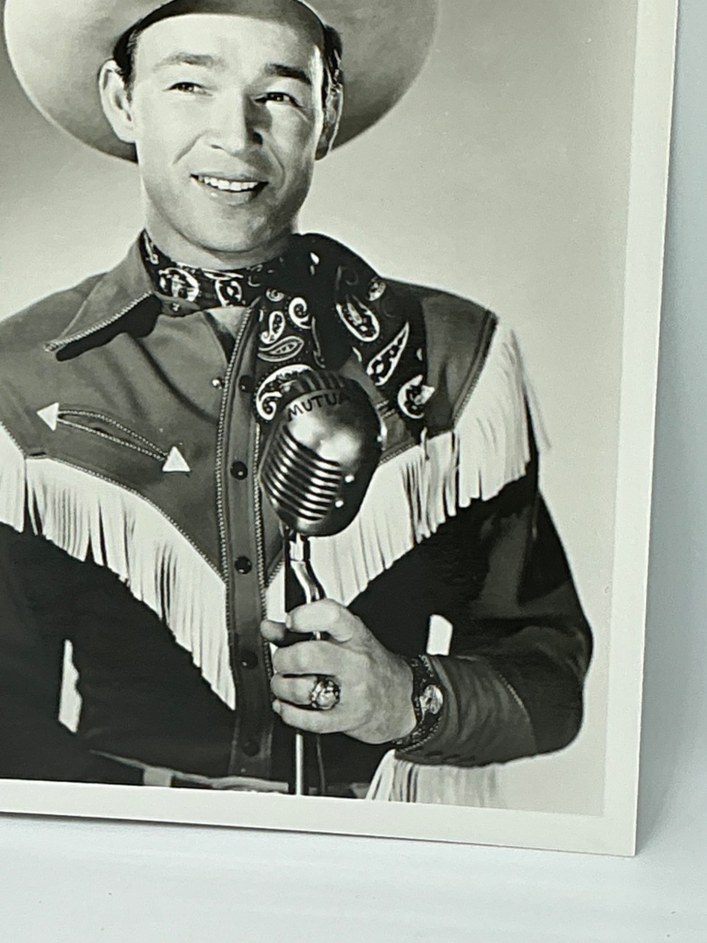 Roy Rogers Glossy Photo 8x10 Singing Cowboy Mutual Microphone Western - Picture 4 of 6